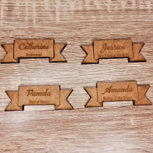 Alternative view of Wedding Badges in Banner Shape