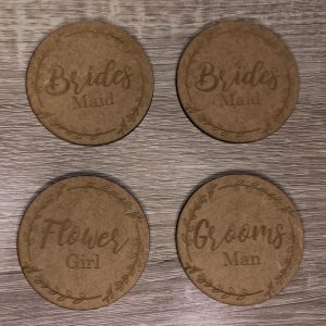 Alternative view of Wedding Badges with Floral Frame