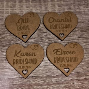 Alternative view of Wedding Badges in Heart Shape