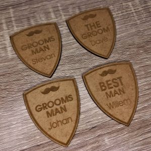 Alternative view of Wedding Badges in Shield Shape
