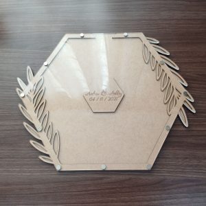 Guest Book with Hexagon Leaf