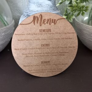 Table Menus with Round Shape