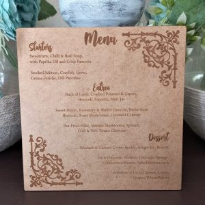 Table Menus with Corner Pattern