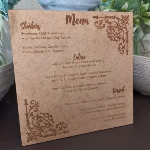 Alternative view of Table Menus with Corner Pattern