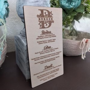 Alternative view of Table Menus with Engraved Monogram