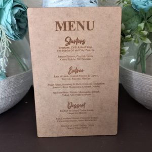 Table Menus with Rectangle Shape