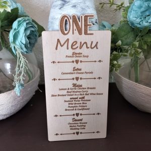 Table Menus with Numbers