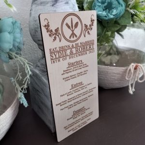 Alternative view of Table Menus with Floral & Cutlery