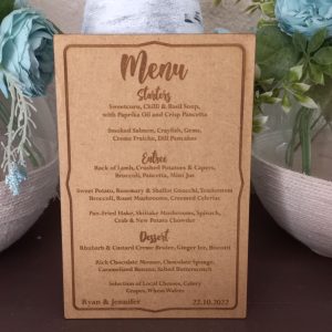 Table Menus with Notched Border Frame