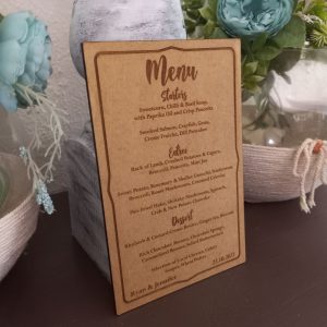 Alternative view of Table Menus with Notched Border Frame