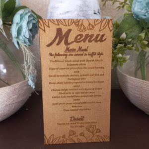 Table Menus with Flower Pattern