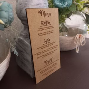 Alternative view of Table Menus with Simple Engraving