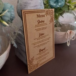 Alternative view of Table Menus with Floral Frame