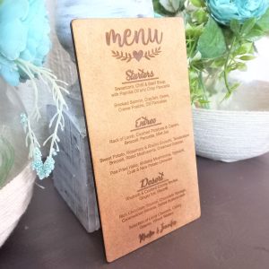 Alternative view of Table Menus with Heart Branch