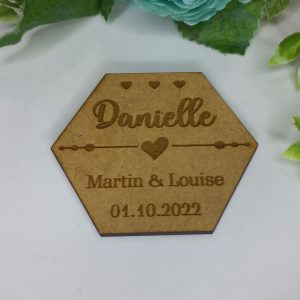 Place Cards with Name on Hexagon Shape