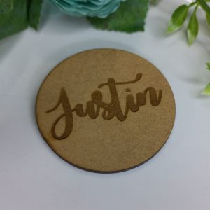 Place Cards with Name on Round Disc