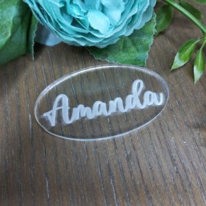 Place Cards with Name on Acrylic Oval