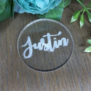Place Cards with Round Acrylic with Name