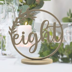 Table Numbers Rustic Round Frame