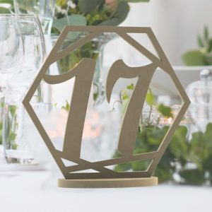 Table Numbers with Hexagon